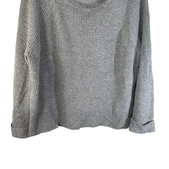 LEITH Women's Turtleneck Chunky Knit Sweater Gray Size Medium Minimalist Neutral - Picture 5 of 8